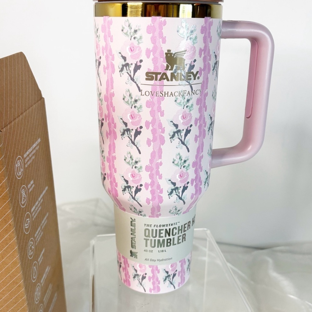 Stanley x LoveShackFancy QUENCHER 40oz 1.18L Tumbler Blooming Heirloom New Straw